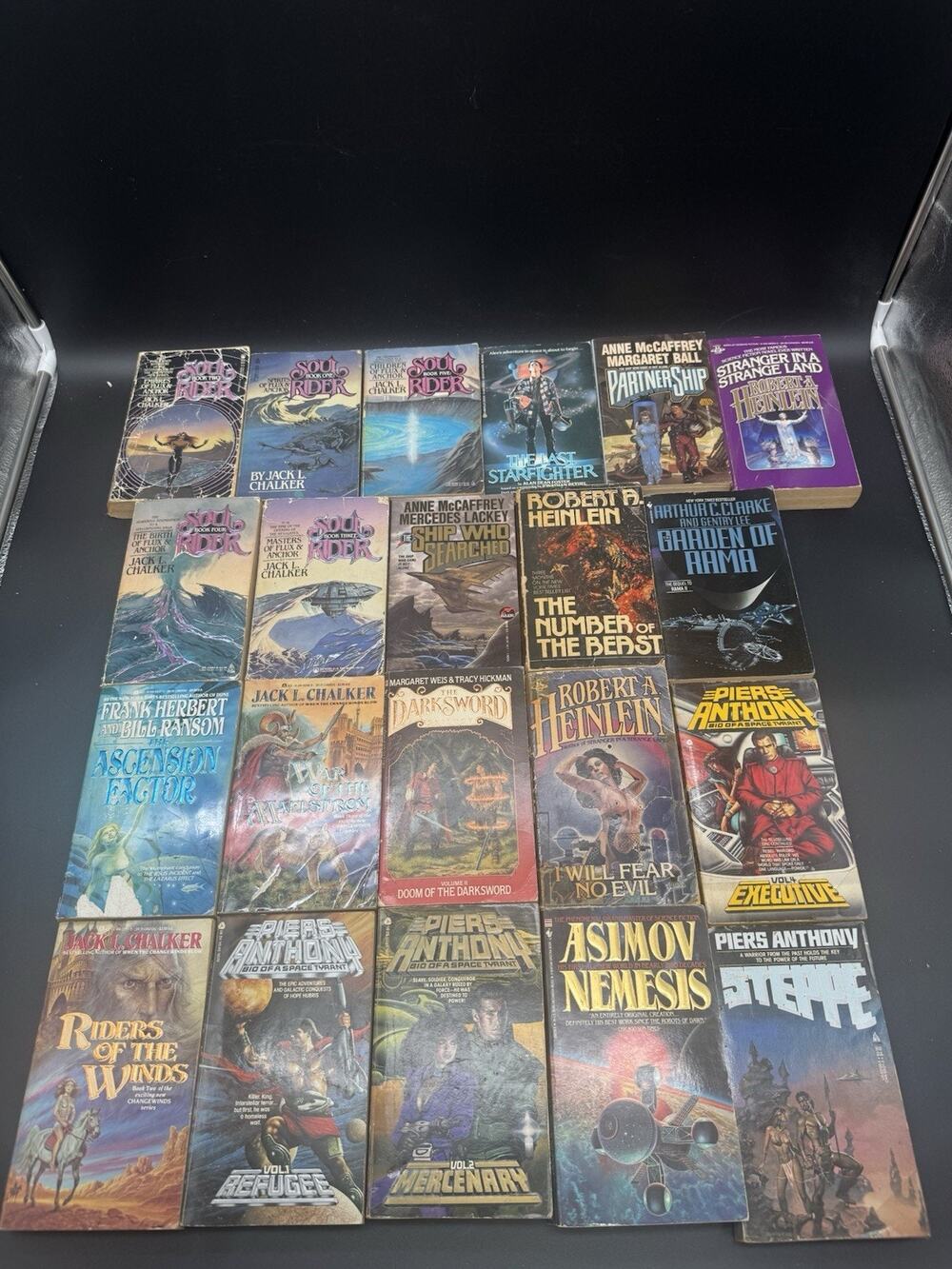 Lot Of 21 Vintage Sci-fi & Fantasy Books McCaffrey Chalker Lee Clarke & More